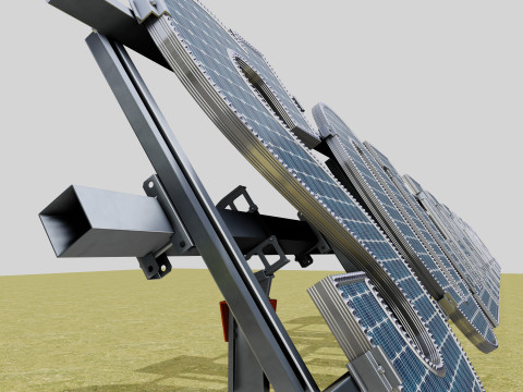 Solar Letter Panel Tracking System 3D 모델