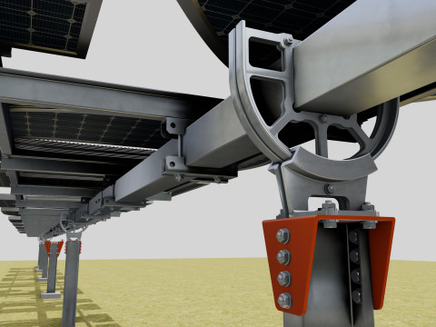 Solar Letter Panel Tracking System 3D 모델