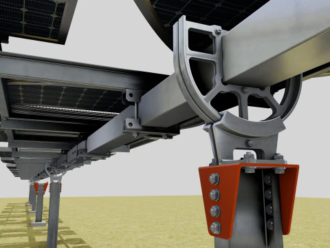 Solar Letter Panel Tracking System 3D Model