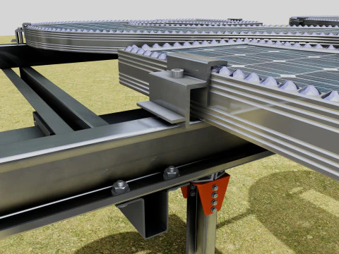 Solar Letter Panel Tracking System 3D Model