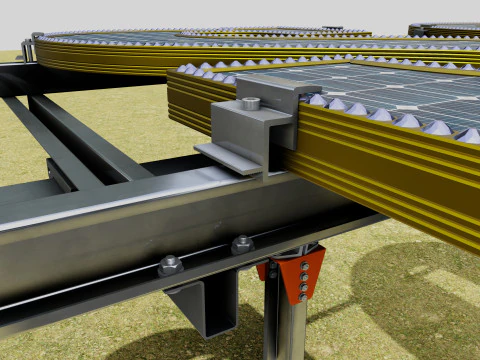 Solar Letter Panel Tracking System 3D Model