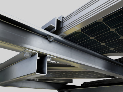 Solar Letter Panel Tracking System 3D 모델