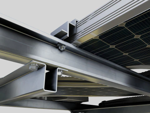 Solar Letter Panel Tracking System 3D Model