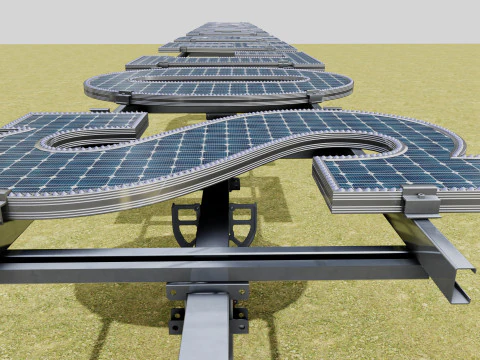 Solar Letter Panel Tracking System 3D Model
