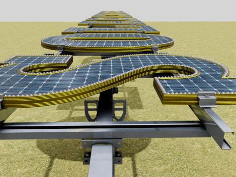 Solar Letter Panel Tracking System 3D Model