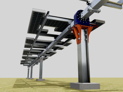 Solar Letter Panel Tracking System 3D 모델