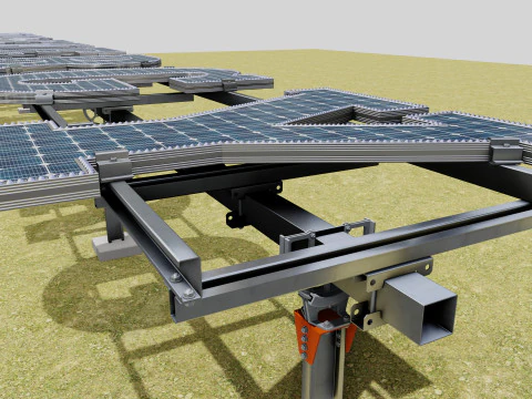 Solar Letter Panel Tracking System 3D Model