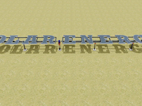Solar Letter Panel Tracking System 3D Model