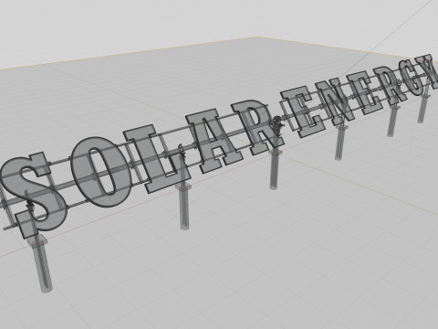 Solar Letter Panel Tracking System 3D 모델