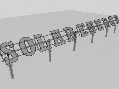 Solar Letter Panel Tracking System 3D Model