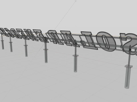 Solar Letter Panel Tracking System 3D Model