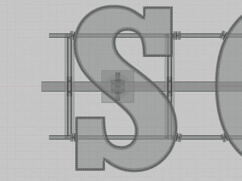 Solar Letter Panel Tracking System 3D 모델