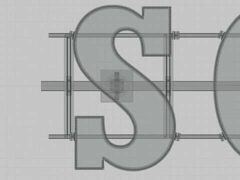 Solar Letter Panel Tracking System 3D Model
