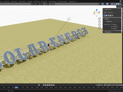 Solar Letter Panel Tracking System 3D 모델