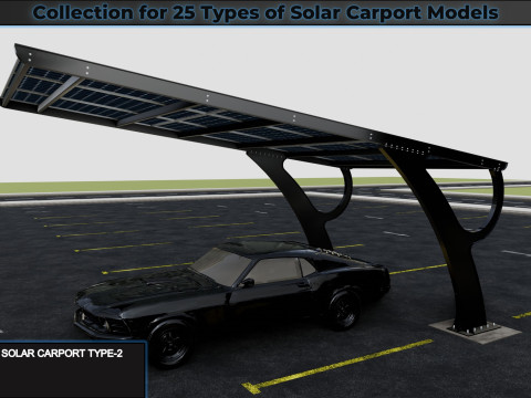 Collection for 25 Types of Solar Carport Models 3D मॉडल