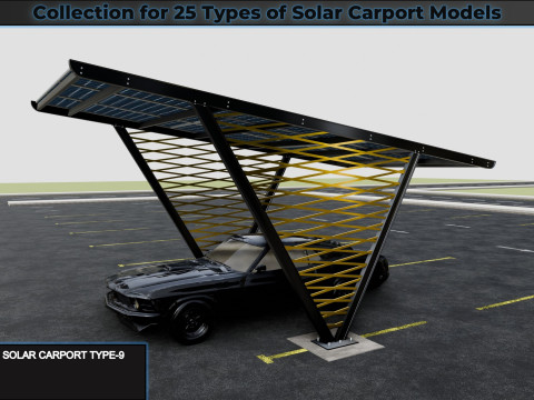 Collection for 25 Types of Solar Carport Models 3D मॉडल
