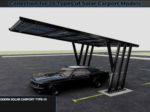 Collection for 25 Types of Solar Carport Models 3D मॉडल