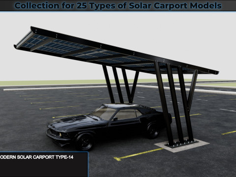 Collection for 25 Types of Solar Carport Models 3D मॉडल