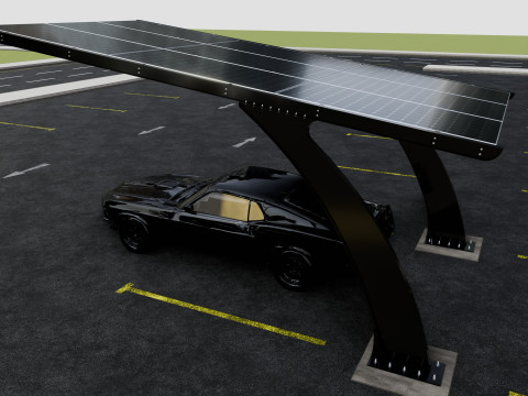 L TYPE MODERN SOLAR CARPORT TYPE-1 Modèle 3D