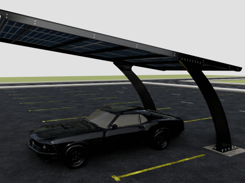 L TYPE MODERN SOLAR CARPORT TYPE-1 3D Модель