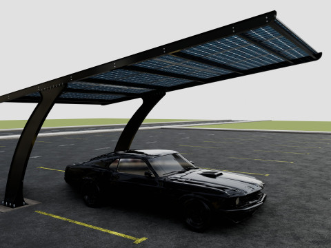 L TYPE MODERN SOLAR CARPORT TYPE-1 3D Модель