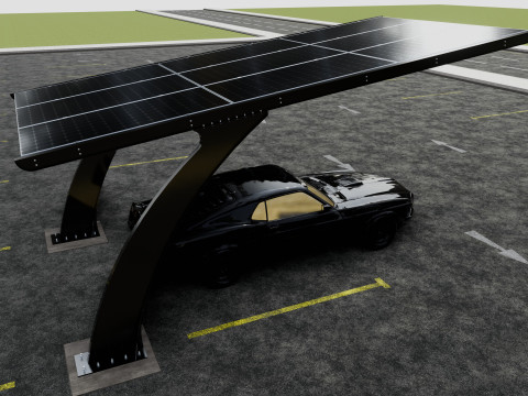 L TYPE MODERN SOLAR CARPORT TYPE-1 3D Модель