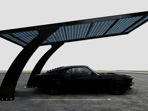 L TYPE MODERN SOLAR CARPORT TYPE-1 3D Модель