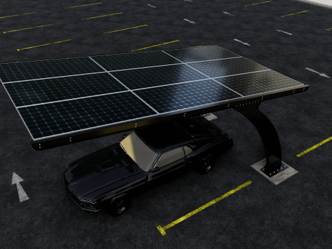 L TYPE MODERN SOLAR CARPORT TYPE-1 3D Модель