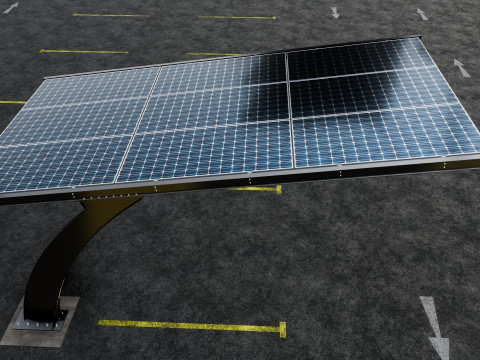 L TYPE MODERN SOLAR CARPORT TYPE-1 3D Модель