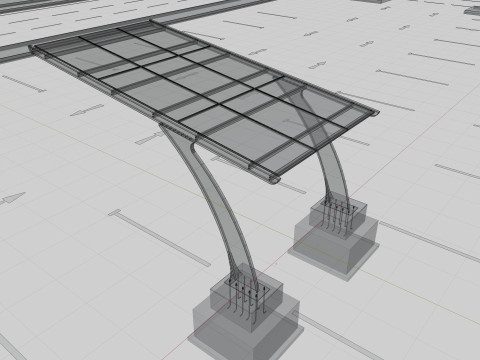L TYPE MODERN SOLAR CARPORT TYPE-1 3D Модель