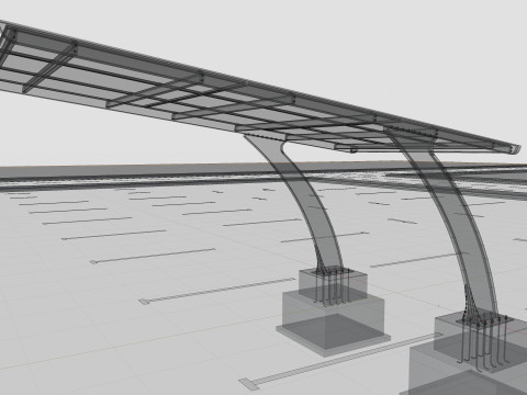 L TYPE MODERN SOLAR CARPORT TYPE-1 3D Модель