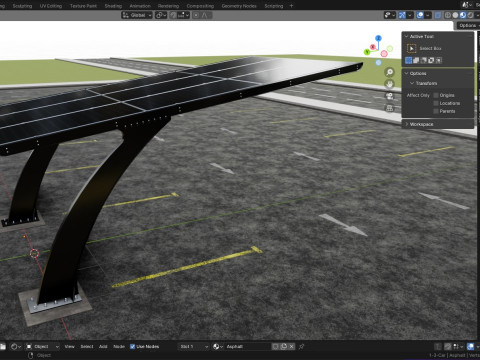 L TYPE MODERN SOLAR CARPORT TYPE-1 3D Модель
