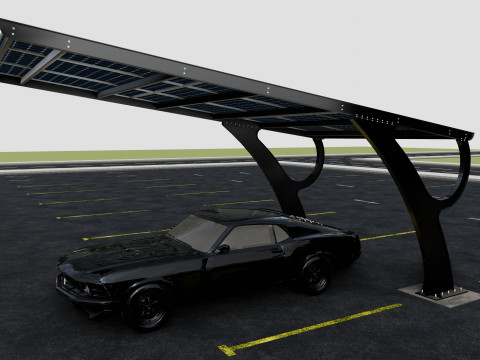 L TYPE MODERN SOLAR CARPORT TYPE-2 Modello 3D