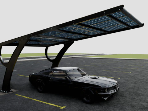 L TYPE MODERN SOLAR CARPORT TYPE-2 3D Model