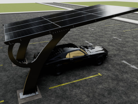 L TYPE MODERN SOLAR CARPORT TYPE-2 Modello 3D