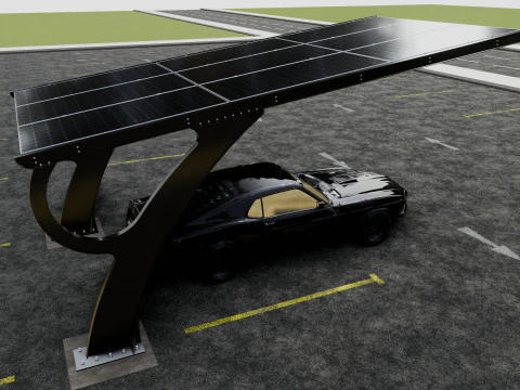 L TYPE MODERN SOLAR CARPORT TYPE-2 3D Model