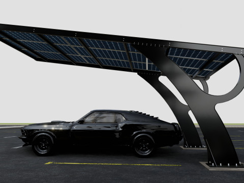 L TYPE MODERN SOLAR CARPORT TYPE-2 Modello 3D