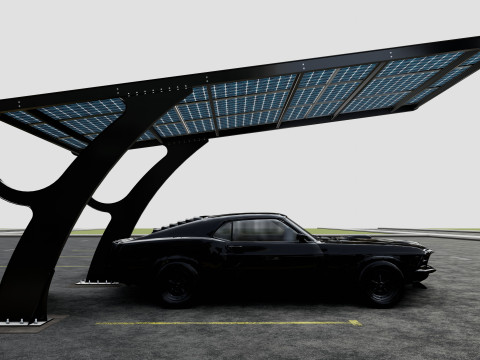 L TYPE MODERN SOLAR CARPORT TYPE-2 Modello 3D