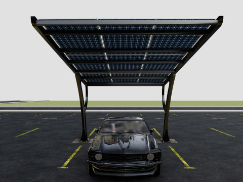 L TYPE MODERN SOLAR CARPORT TYPE-2 Modello 3D