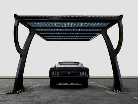 L TYPE MODERN SOLAR CARPORT TYPE-2 Modello 3D