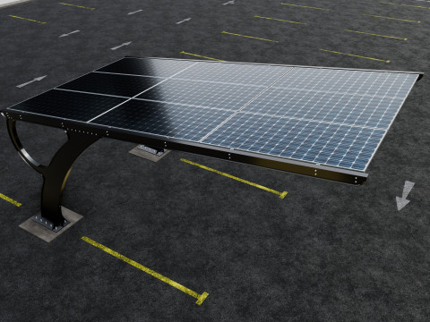 L TYPE MODERN SOLAR CARPORT TYPE-2 Modello 3D