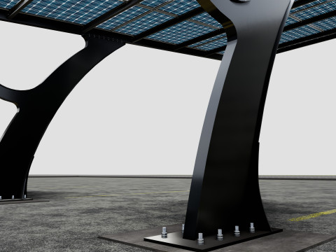 L TYPE MODERN SOLAR CARPORT TYPE-2 Modello 3D