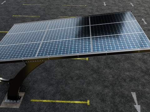 L TYPE MODERN SOLAR CARPORT TYPE-2 Modello 3D