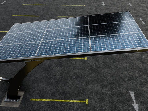 L TYPE MODERN SOLAR CARPORT TYPE-2 3D Model