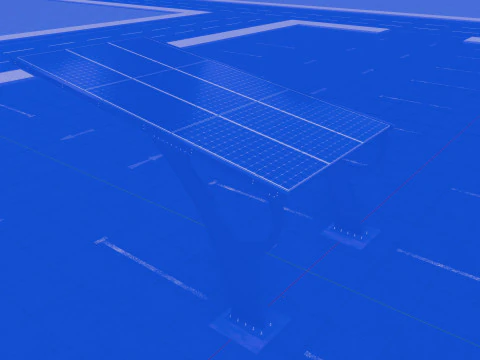 L TYPE MODERN SOLAR CARPORT TYPE-2 3D Model