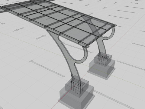 L TYPE MODERN SOLAR CARPORT TYPE-2 Modello 3D
