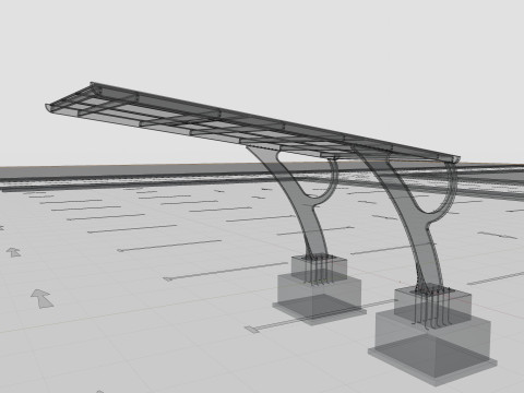 L TYPE MODERN SOLAR CARPORT TYPE-2 Modello 3D