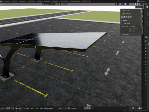 L TYPE MODERN SOLAR CARPORT TYPE-2 3D Model