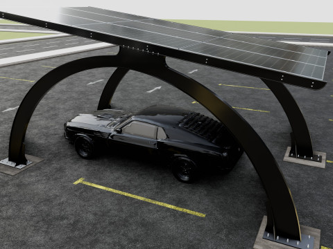 ARCHED TYPE MODERN CARPORT TYPE-3 3D Model