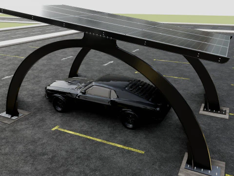 アーチ型モダンカーポート TYPE-3 3Dモデル